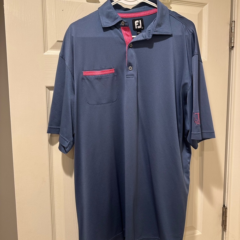 Blue and Pink Footjoy golf polo